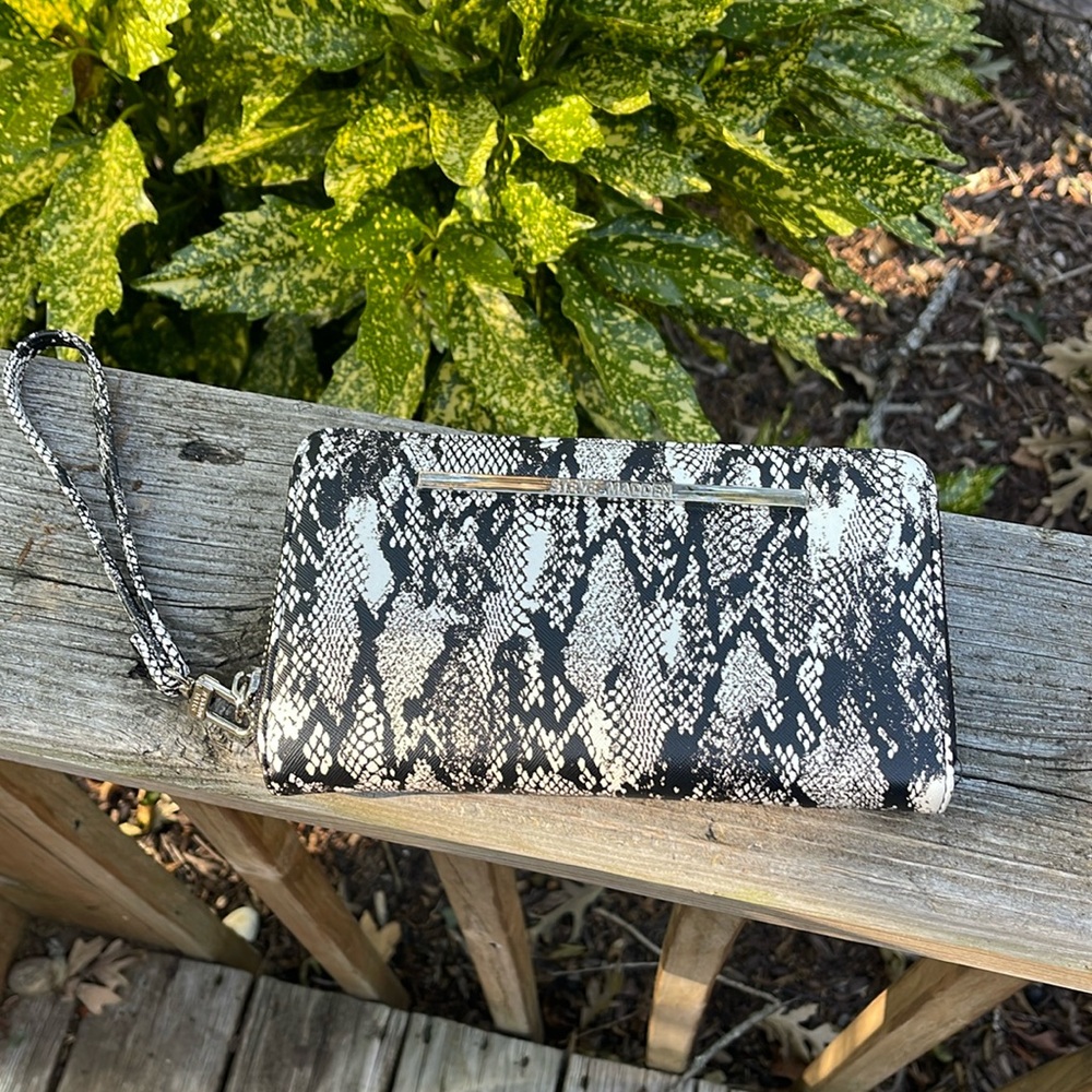 Steve Madden Python Print Zip Around Wallet - image 1